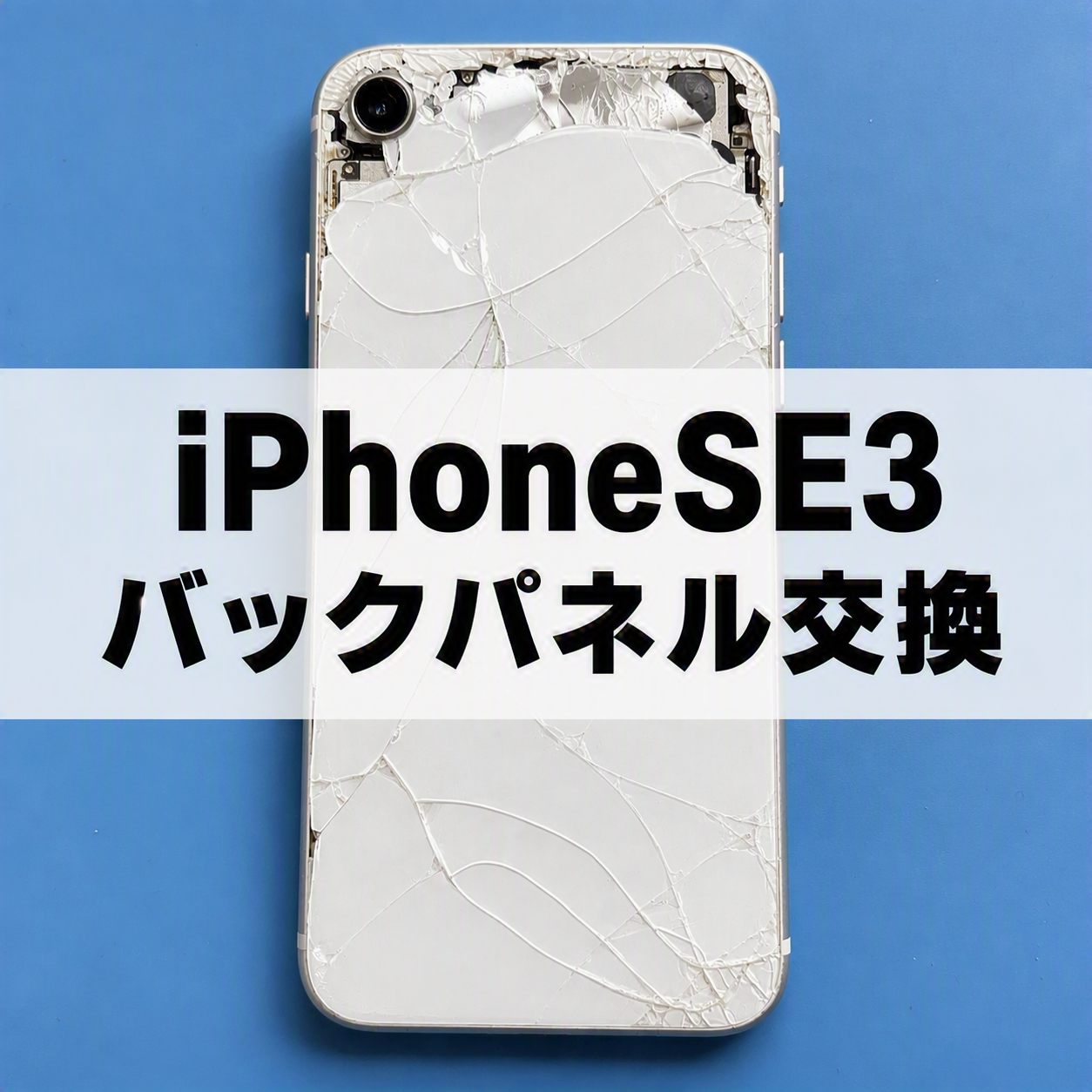 📱iPhone SE3の背面ガラスがバキバキに…！バックパネル交換修理を行いました✨スマホ修理工房天神地下街店